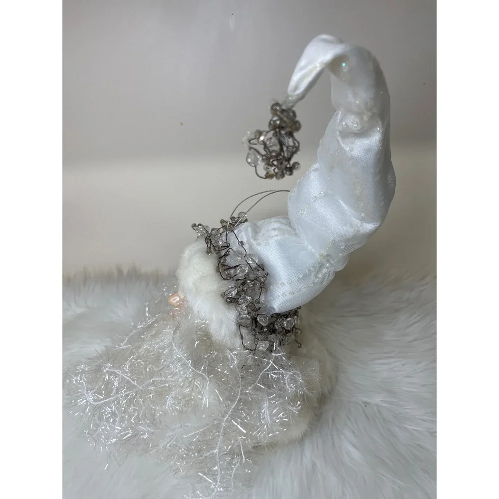 Vintage Dillard's‎ Trimmings Porcelain Santa Head White Hanging Decor With Box
